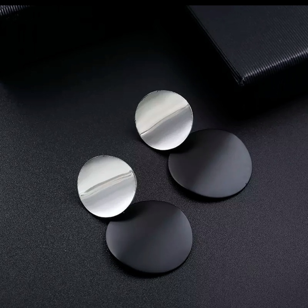 New Vintage Gold Silver Plated Geometric Big Round Clip on Earrings for Women
